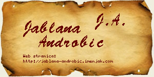Jablana Androbić vizit kartica